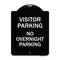Signmission Visitor Parking Visitor Parking No Overnight Parking Heavy-Gauge Alum Sign, 24" x 18", BW-1824-22726 A-DES-BW-1824-22726 - alternate 1